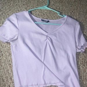 Lilac ruffled crops top